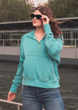 Jess Lea Carly Hooded Zip Half Pullover Turquoise