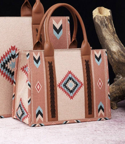 Dixie Bella - Western tote bag: Small / Aztec taupe