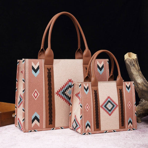 Dixie Bella - Western tote bag: Large / Aztec taupe